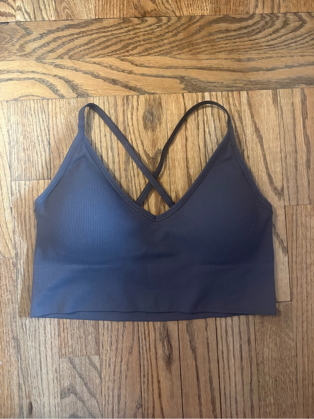 Women’s Crossback Ribbed Bralette - Charcoal